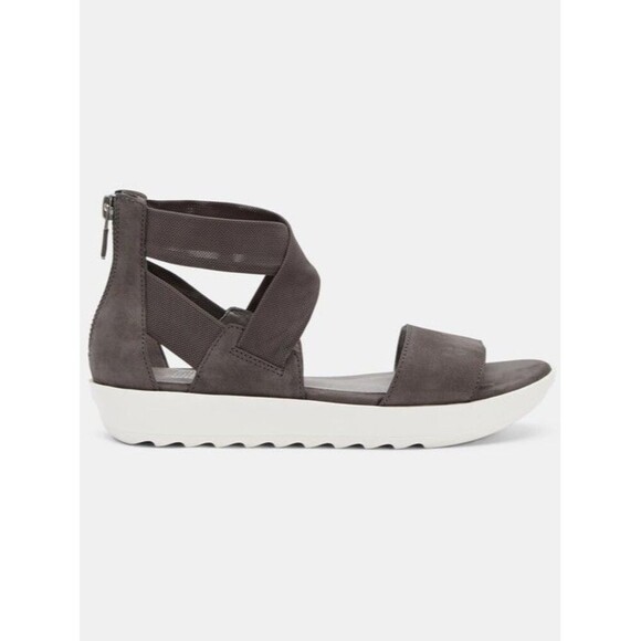 Eileen Fisher Shoe 9 Kash Sneaker Sandal Leather Comfort Gray Brown Arch Support - Picture 1 of 10